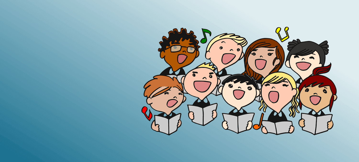 Illustration of children singing